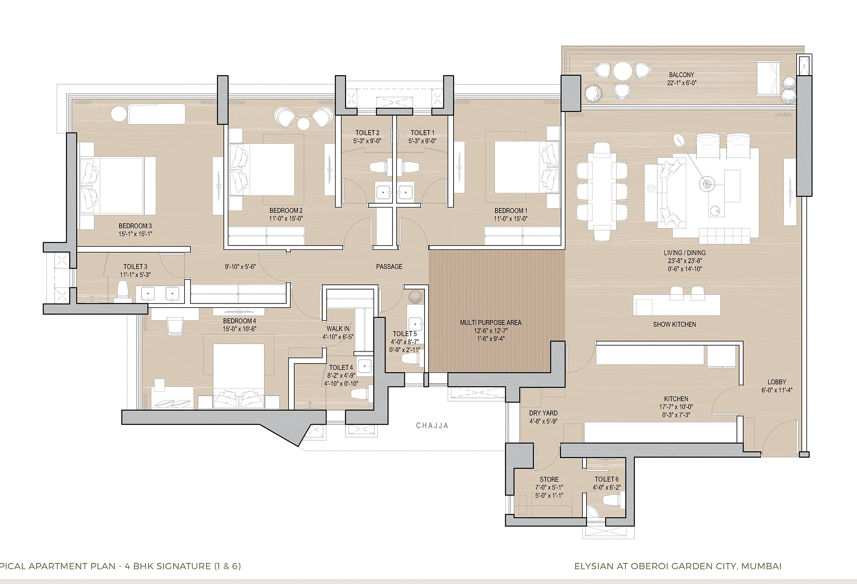 Floor plan – 4 BHK Signature